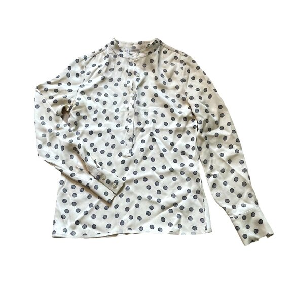 Derek Lam Tops - Derek Lam 10 Crosby Silk Blouse Top Women's Size 0 Cream Black Polka Dot Elegant